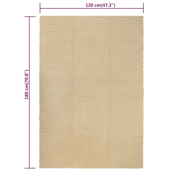 vidaXL Rectangular Rug Natural 120x180 cm Cotton