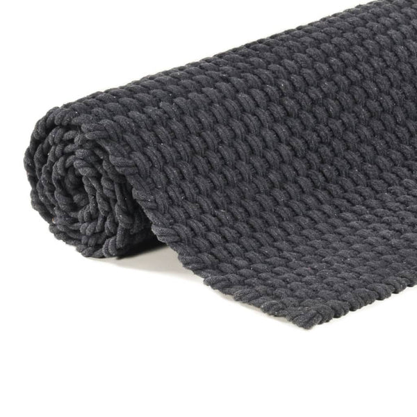 vidaXL Rectangular Rug Anthracite 80x160 cm Cotton