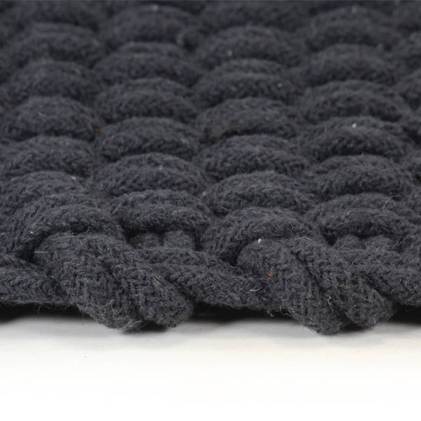 vidaXL Rectangular Anthracite Rug 120x180 cm Cotton