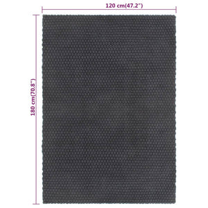 vidaXL Rectangular Anthracite Rug 120x180 cm Cotton