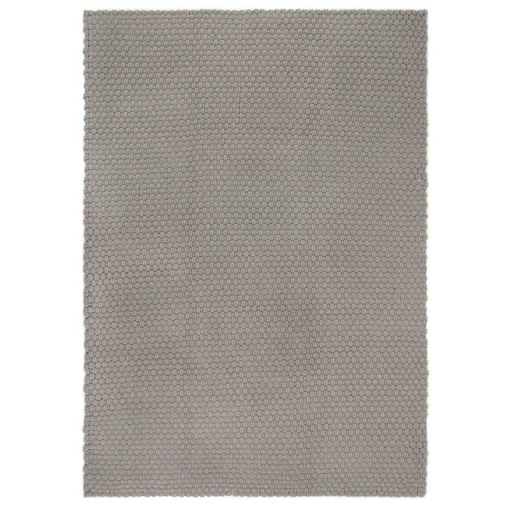 vidaXL Rectangular Grey Rug 180x250 cm Cotton
