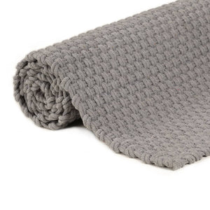 vidaXL Rectangular Grey Rug 180x250 cm Cotton