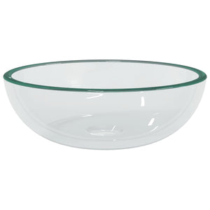 Transparentes Waschbecken aus Hartglas, 35 cm
