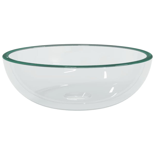 Transparentes Waschbecken aus Hartglas, 35 cm