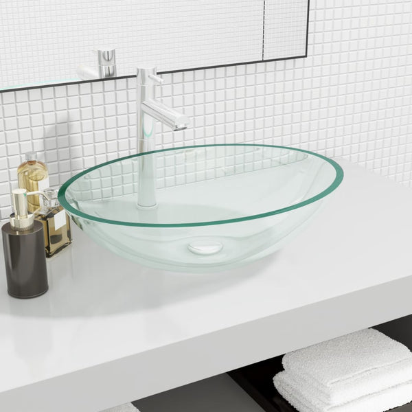 Transparentes Glaswaschbecken 50x37 cm