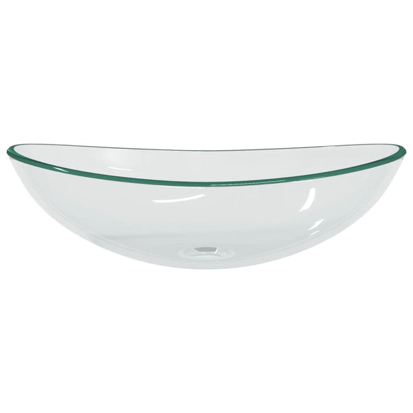vidaXL Tempered Glass Washbasin 54.5x35x15.5 cm Transparent