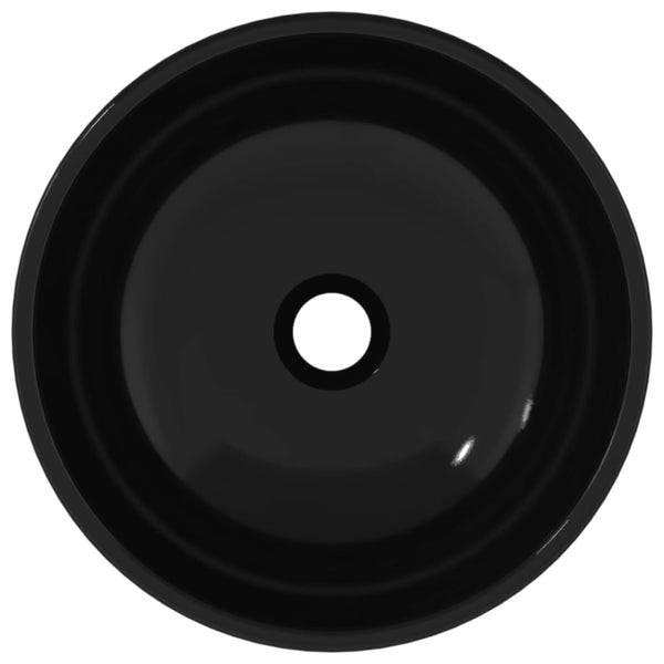 vidaXL Tempered Glass Wash Basin 35x12 cm Black