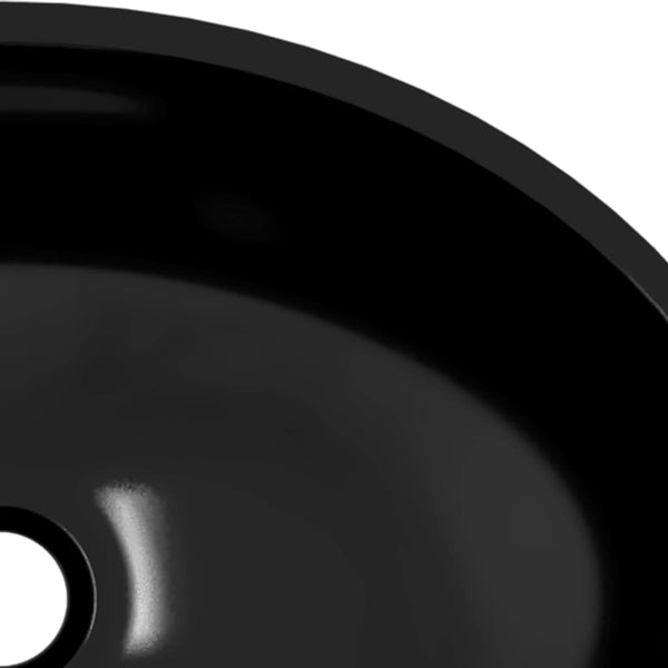 vidaXL Glass Wash Basin 50x37x14 cm Black
