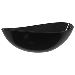 vidaXL Tempered Glass Wash Basin 54.5x35x15.5 cm Black