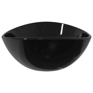 vidaXL Tempered Glass Wash Basin 54.5x35x15.5 cm Black