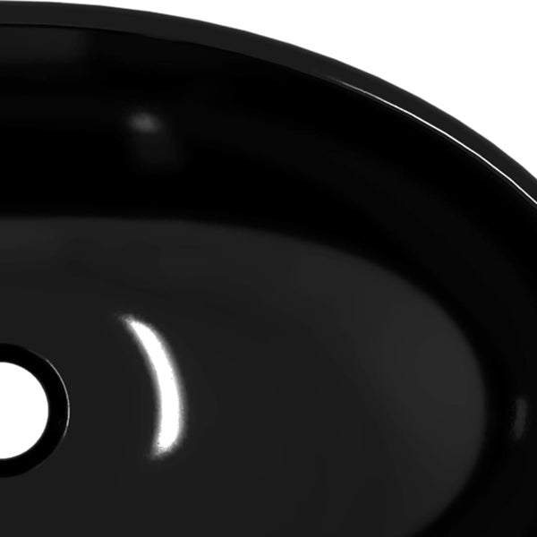 vidaXL Tempered Glass Wash Basin 54.5x35x15.5 cm Black