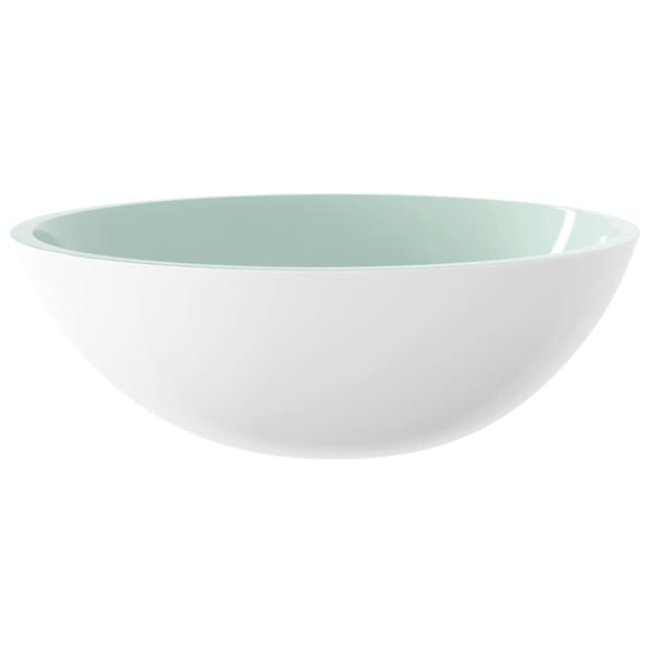 vidaXL Glass Wash Basin 50x37x14 cm White