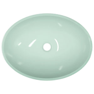 vidaXL Glass Wash Basin 50x37x14 cm White