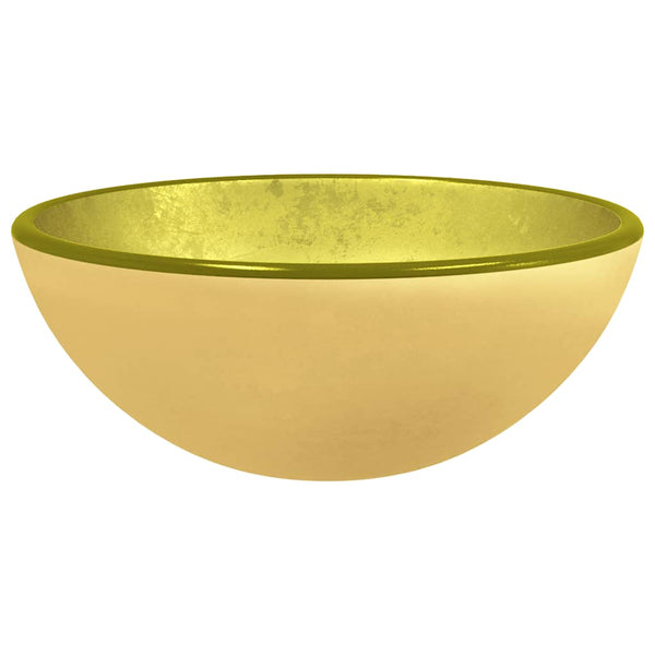 vidaXL Tempered Glass Wash Basin 30x12 cm Golden