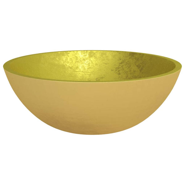 vidaXL Glass Sink 50x37x14 cm Gold