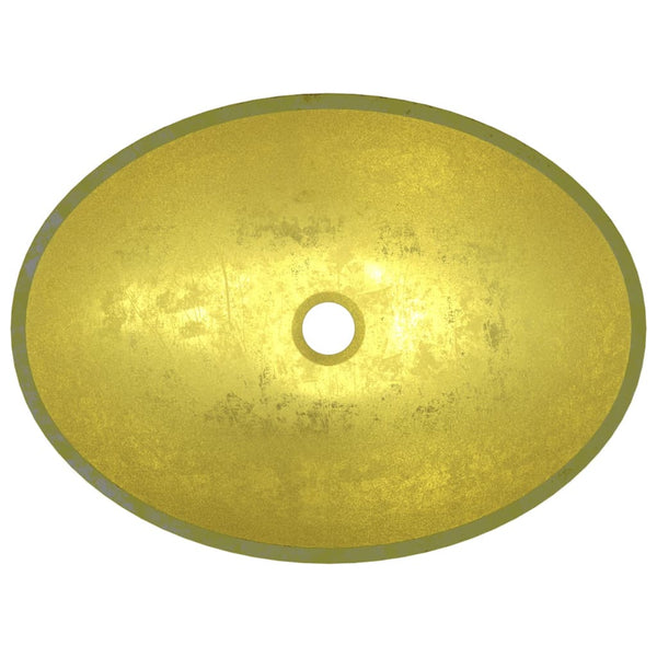 vidaXL Glass Sink 50x37x14 cm Gold