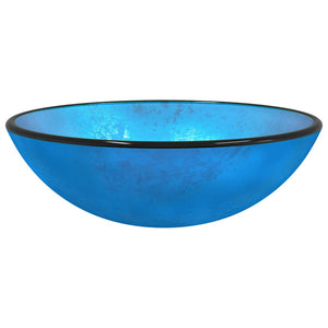vidaXL Tempered Glass Wash Basin 42x14 cm Blue