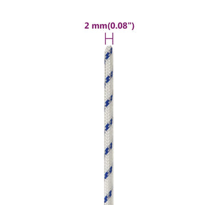vidaXL Boat Rope White 2 mm 100 m Polypropylene