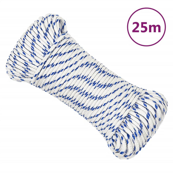 vidaXL Boat Rope White 3 mm 25 m Polypropylene