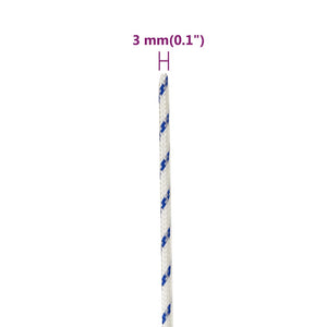 vidaXL Boat Rope White 3 mm 25 m Polypropylene