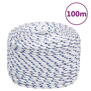 vidaXL Boat Rope White 10 mm 100 m Polypropylene