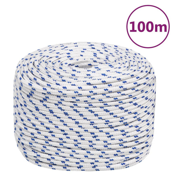vidaXL Boat Rope White 10 mm 100 m Polypropylene