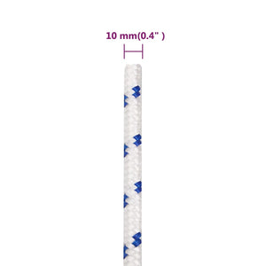 vidaXL Boat Rope White 10 mm 100 m Polypropylene
