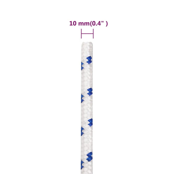 vidaXL Boat Rope White 10 mm 500 m Polypropylene