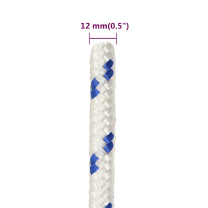 vidaXL Boat Rope White 12 mm 100 m Polypropylene
