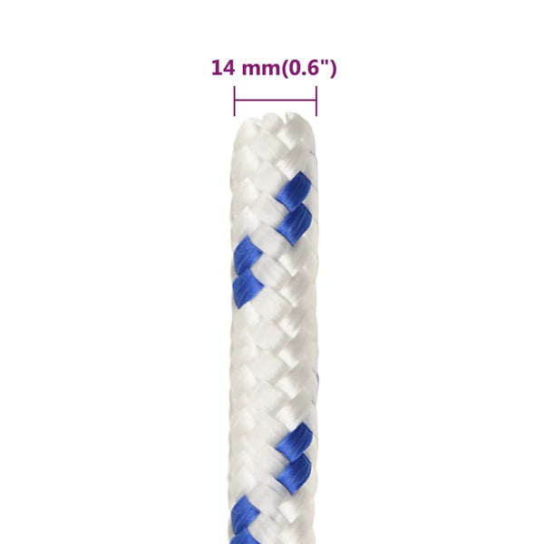 vidaXL Boat Rope White 14 mm 25 m Polypropylene