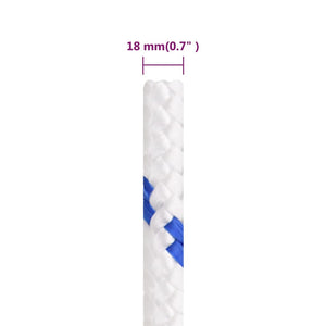 vidaXL Boat Rope White 18 mm 100 m Polypropylene