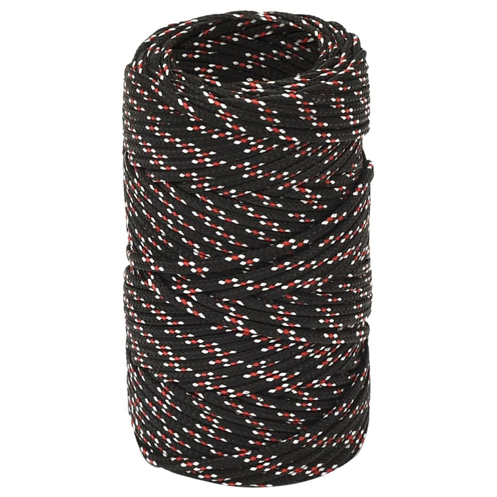 vidaXL Boat Rope Black 2 mm 25 m Polypropylene
