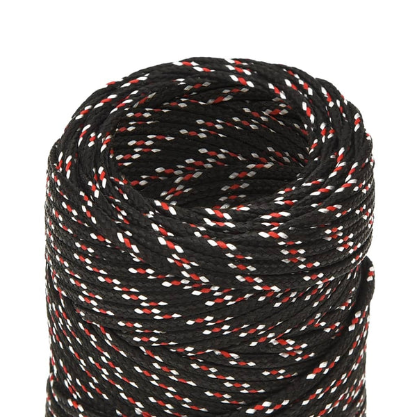 vidaXL Boat Rope Black 2 mm 500 m Polypropylene