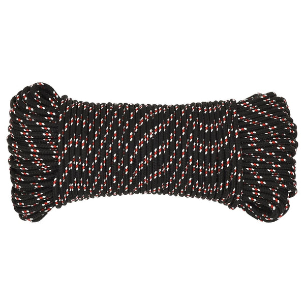 vidaXL Boat Rope Black 4 mm 250 m Polypropylene