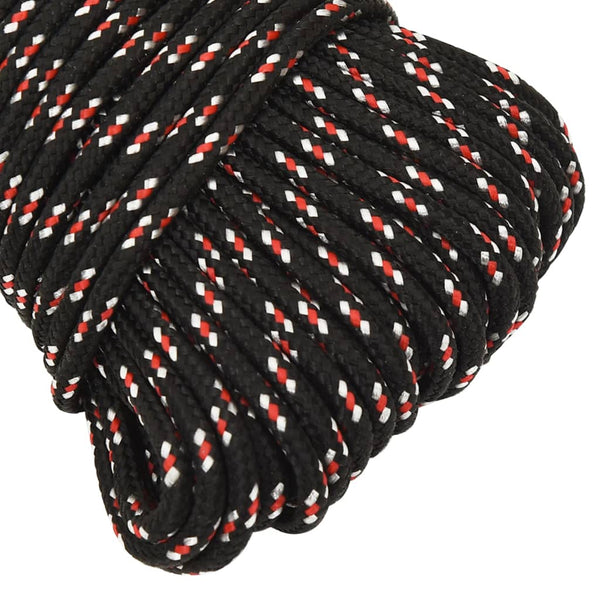 vidaXL Boat Rope Black 4 mm 250 m Polypropylene