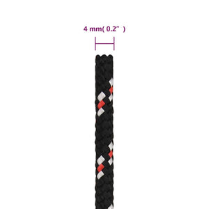 vidaXL Boat Rope Black 4 mm 500 m Polypropylene
