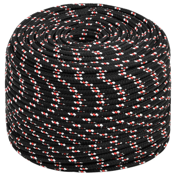 vidaXL Boat Rope Black 6 mm 25 m Polypropylene