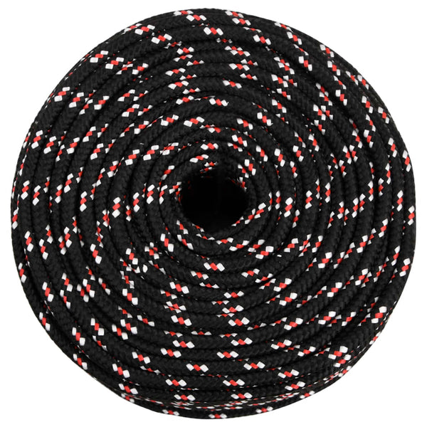 vidaXL Boat Rope Black 6 mm 25 m Polypropylene
