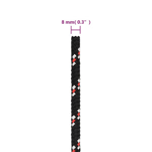 vidaXL Boat Rope Black 8 mm 25 m Polypropylene