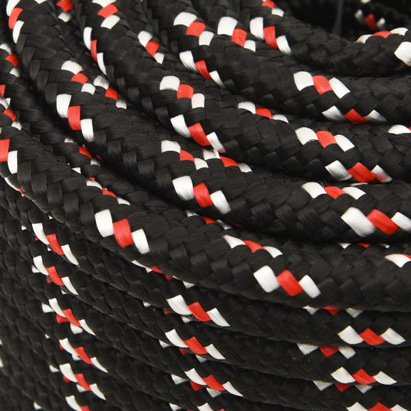 vidaXL Boat Rope Black 14 mm 25 m Polypropylene