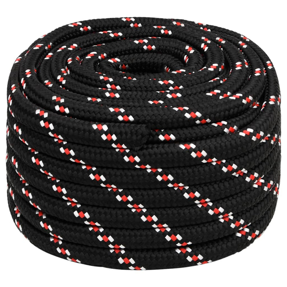 vidaXL Boat Rope Black 20 mm 25 m Polypropylene