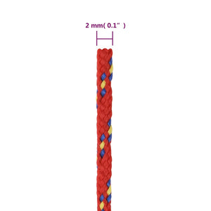 vidaXL Boat Rope Red 2 mm 50 m Polypropylene