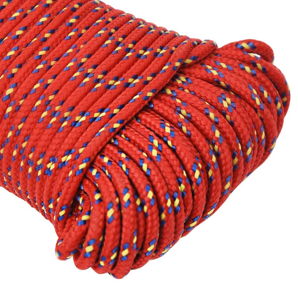 vidaXL Boat Rope Red 3 mm 100 m Polypropylene