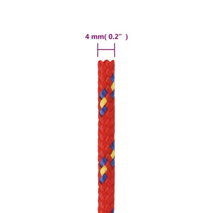vidaXL Boat Rope Red 4 mm 500 m Polypropylene
