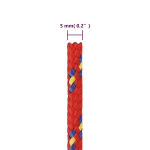 vidaXL Boat Rope Red 5 mm 50 m Polypropylene