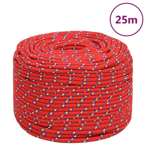 vidaXL Boat Rope Red 8 mm 25 m Polypropylene