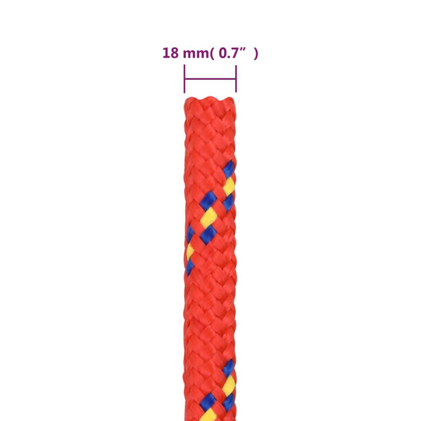 vidaXL Boat Rope Red 18 mm 100 m Polypropylene