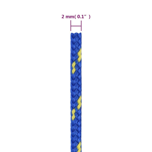vidaXL Boat Rope Blue 2 mm 100 m Polypropylene