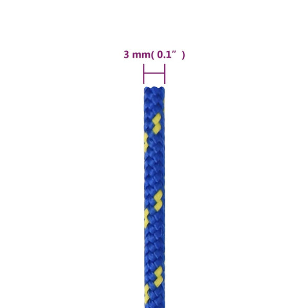 vidaXL Boat Rope Blue 3 mm 100 m Polypropylene