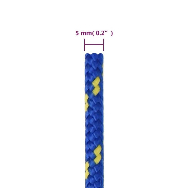 vidaXL Boat Rope Blue 5 mm 100 m Polypropylene